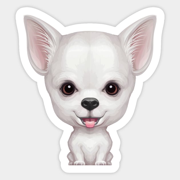 White Smooth Coat Chihuahua Sticker by stonemask